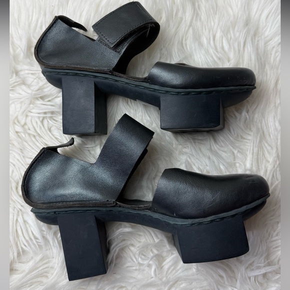 Trippen Metallic Dark Green Leather Mary Jane Block Heel Shoes EU 36 - Picture 8 of 12